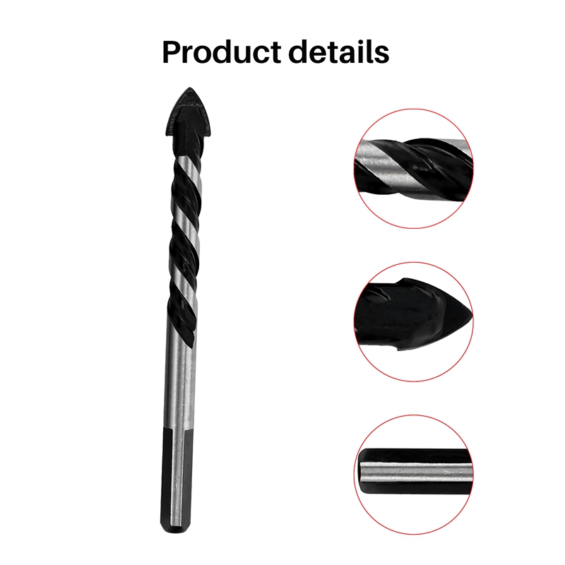 6PCS Ceramic Tile Drill Bits,Masonry Drill Bits Set for Glass, Brick, Concrete, Wood Tungsten Carbide Tip for Wall Mirror and Ceramic Tile with size 6, 6, 8, 8,10,12mm