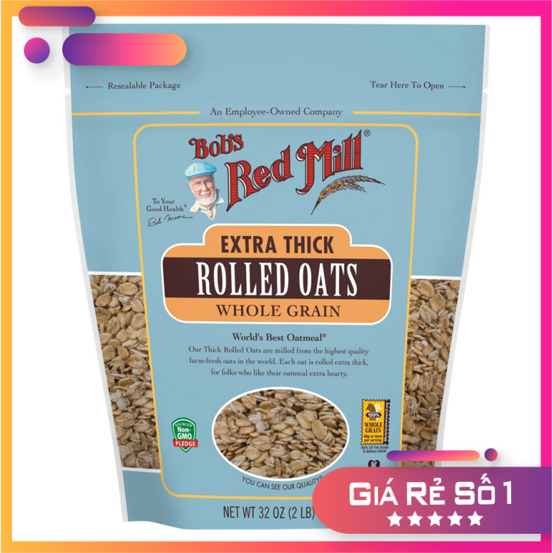 Yến Mạch cán dầy Bob's Red Mill - Rolled Oats extra thick 907g