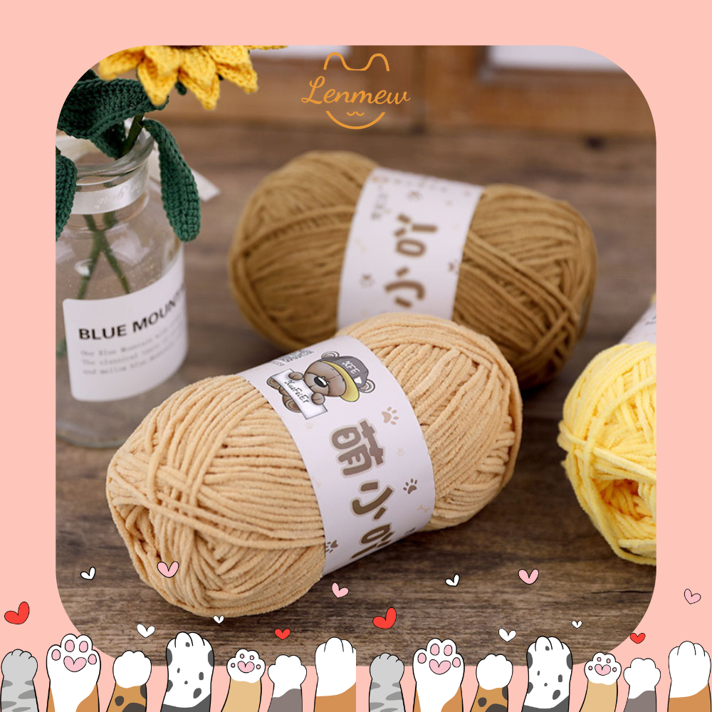 Len Nhung Baby 3mm, Len Bông Sữa (Cuộn 50G)