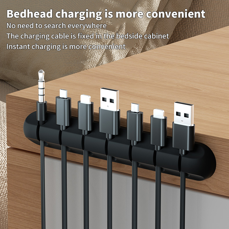 Cable Organizer Management Wire Holder Flexible USB Cable Winder Tidy Silicone Clips For Mouse Keyboard Earphone Protector. 