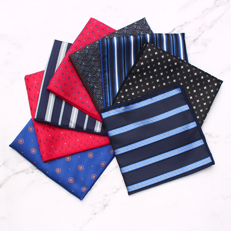 A Pocket Square Striped Square Scarf Banquet Rose