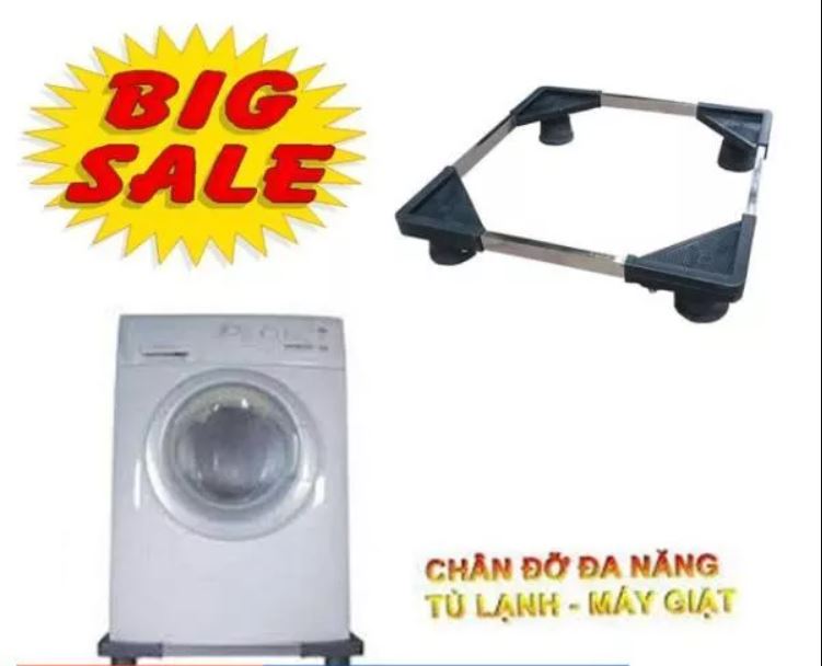 Chân kệ tủ lạnh 90 - 270l chân đế máy giặt 6 - 12 kg đa năng – khung inox hộp chắc chắn chống rung - kệ chân tủ lạnh máy giặt inox cao cấp - chân kệ để tủ lạnh máy giặt có thể điều chỉnh kích thước