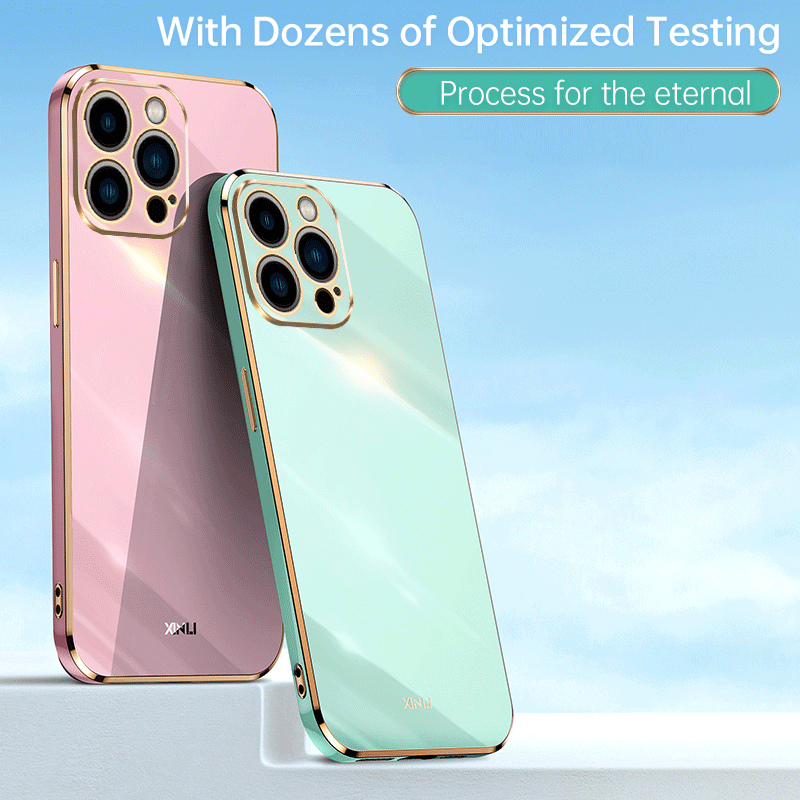 KEYSION Luxury Plating Case for iPhone 15 Pro Max 15 Plus Soft TPU Silicone Square Shockproof Phone Cover for iPhone 14 13 12 11