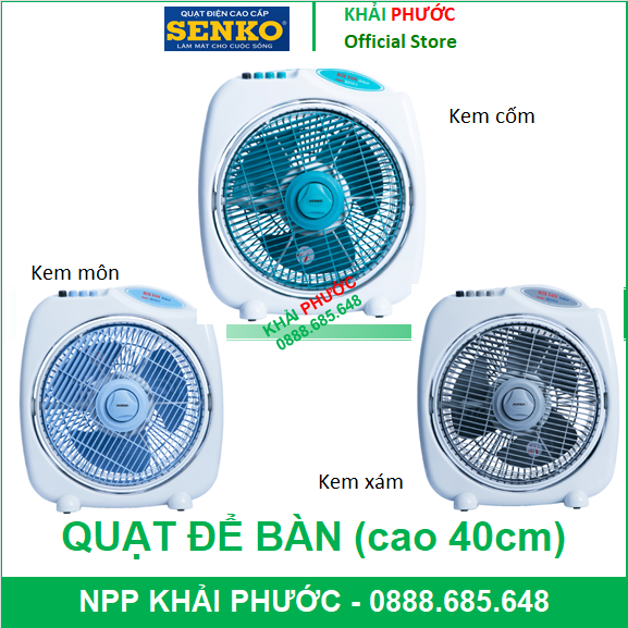 Senko - quạt đảo bàn 3 tất bd1012 3t hộp vuông cao cấp giá rẻ chính hãng - khải phước electric