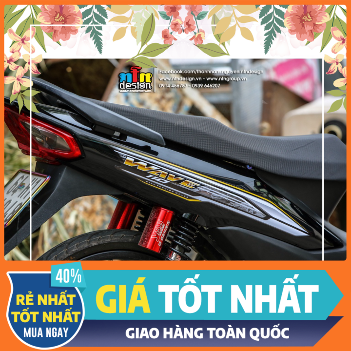 Tem rời Wave Alpha 110 đen mẫu mới đơn giản