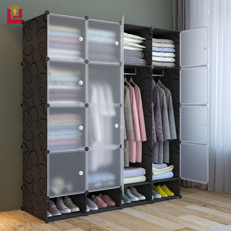 YONUO Simple wardrobe storage assembly plastic storage cabinet modern simple wardrobe storage bedroom wardrobe