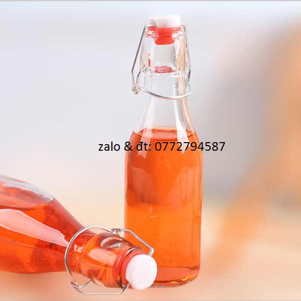 Chai Thủy Tinh tròn Nắp Gài 500ml