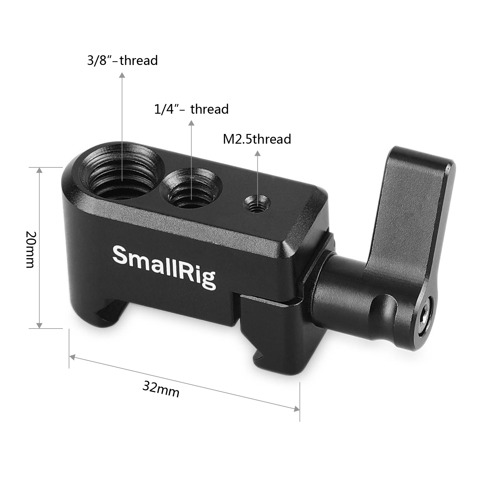 SmallRig Giá đỡ kẹp NATO đa năng có lỗ vít 1/4"-20 | Lỗ vít 3/8"-16 1973B