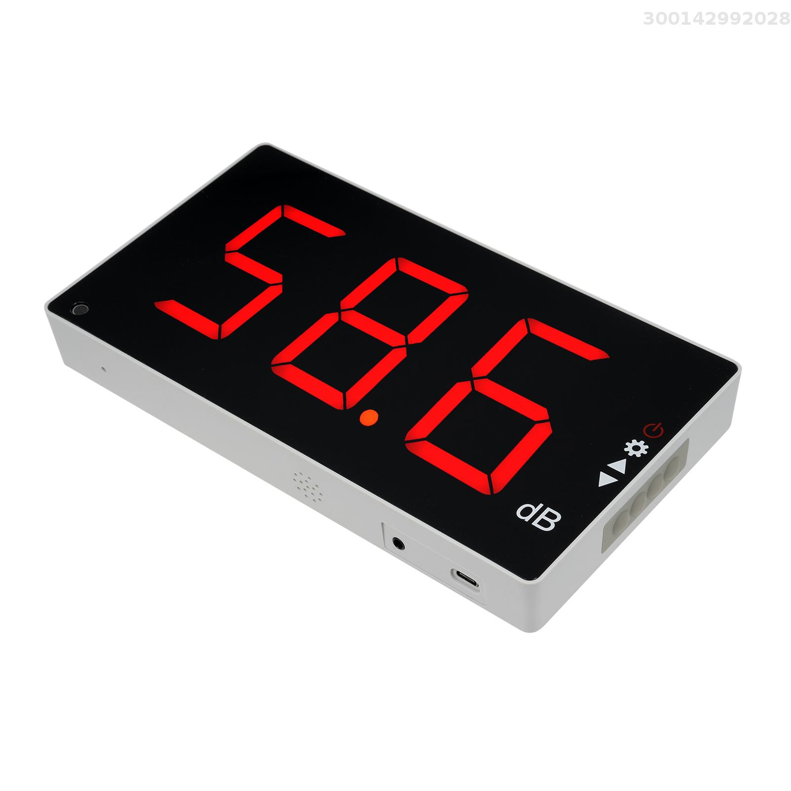 Sound Level Meter with Large LCD Screen Wall Mounted Digital Sound Level Meter Digital Noise Meter Decibel Monitoring Tester Noise Volume Measuring Instrument 30-130dB Measuring Range With Sound Alarm