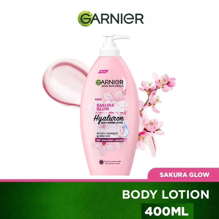 Sữa Dưỡng Thể Trắng Da Garnier Body Serum Lotion Bright Complete Vitamin C, Sakura Glow Hyaluron Cấp Ẩm 400ML