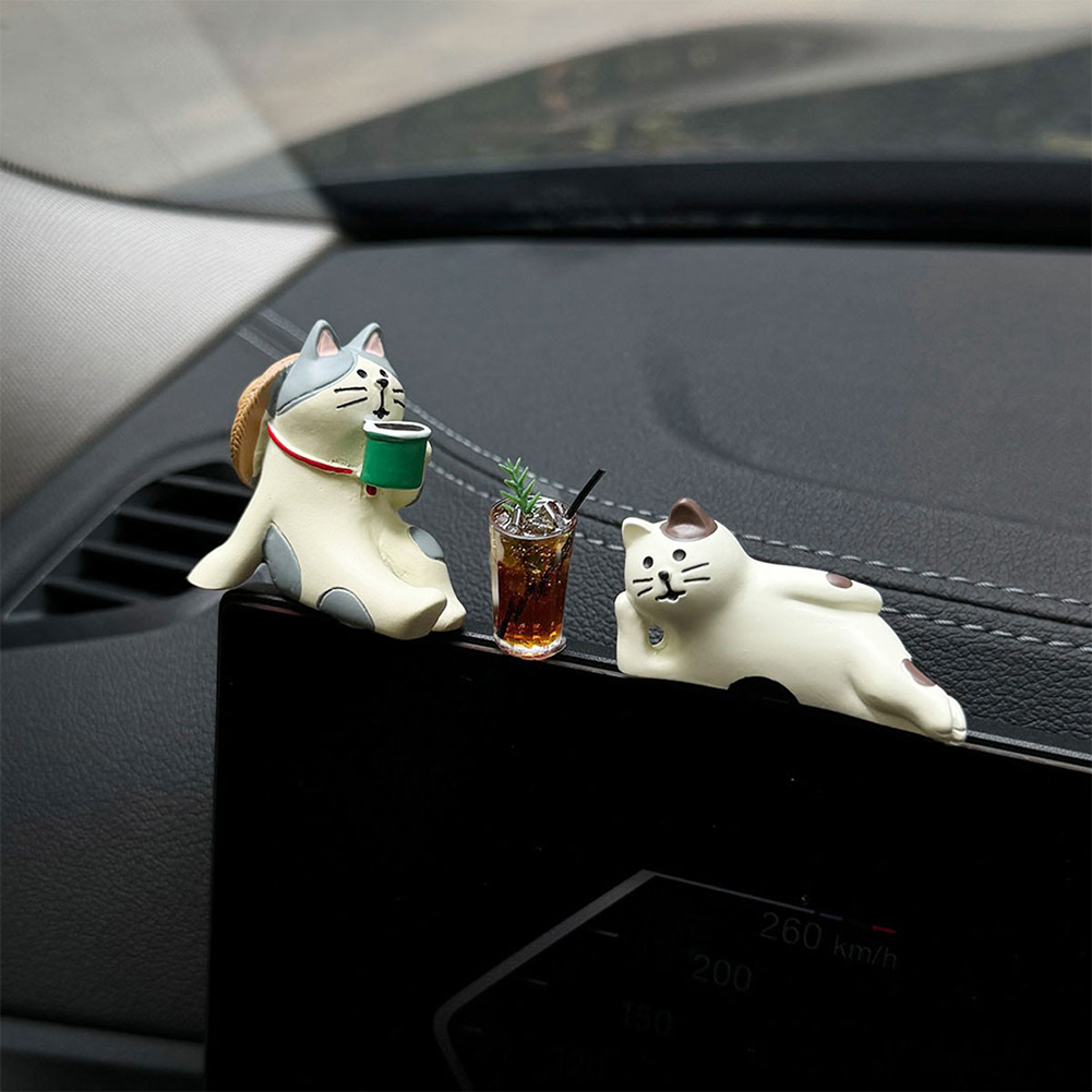 FG Cute Cat Car Dashboard Ornaments Gifts Car Center Console Decoration Auto Interior Accessories for Woman. 