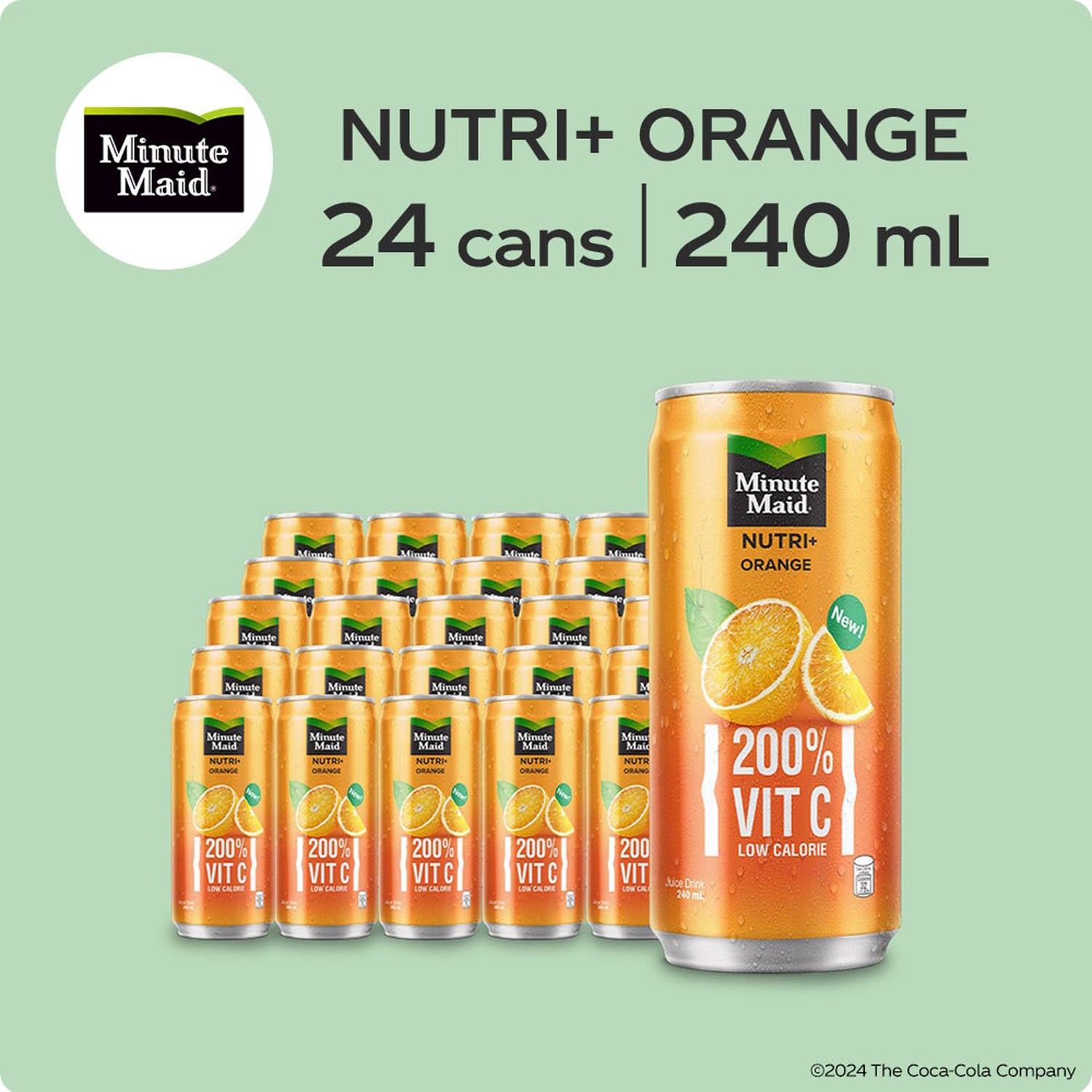 Minute Maid Nutri+ Orange 240mL Pack of 24 Caffeine Free Orange