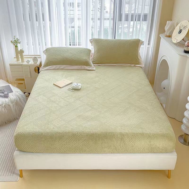 Sét Ga Gối Nỉ Nhung Sữa Nhập Khẩu Cao Cấp