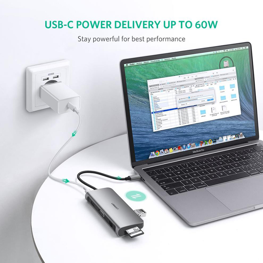 Ugreen 40873 - Hub đa năng USB Type C 6 in 1 cao cấp - HapuStore