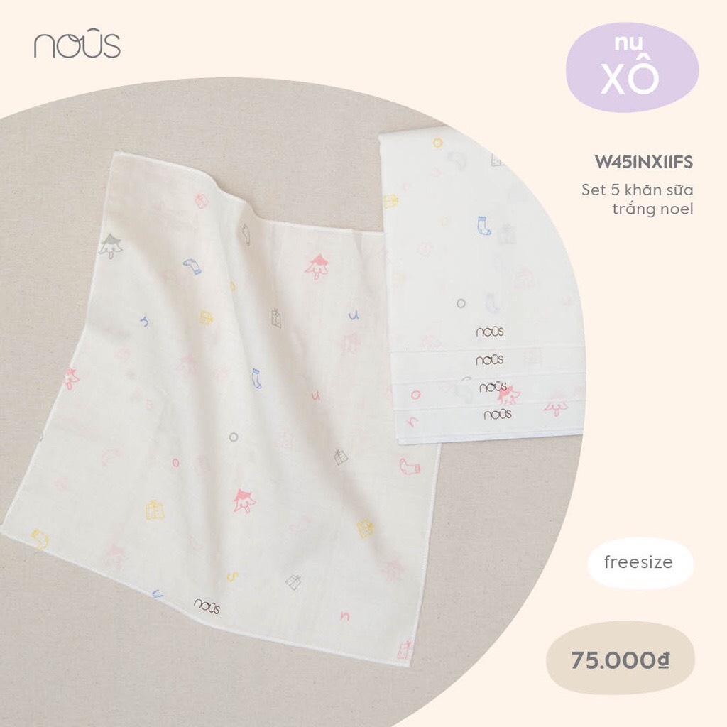 Set 5 khăn sữa Nous