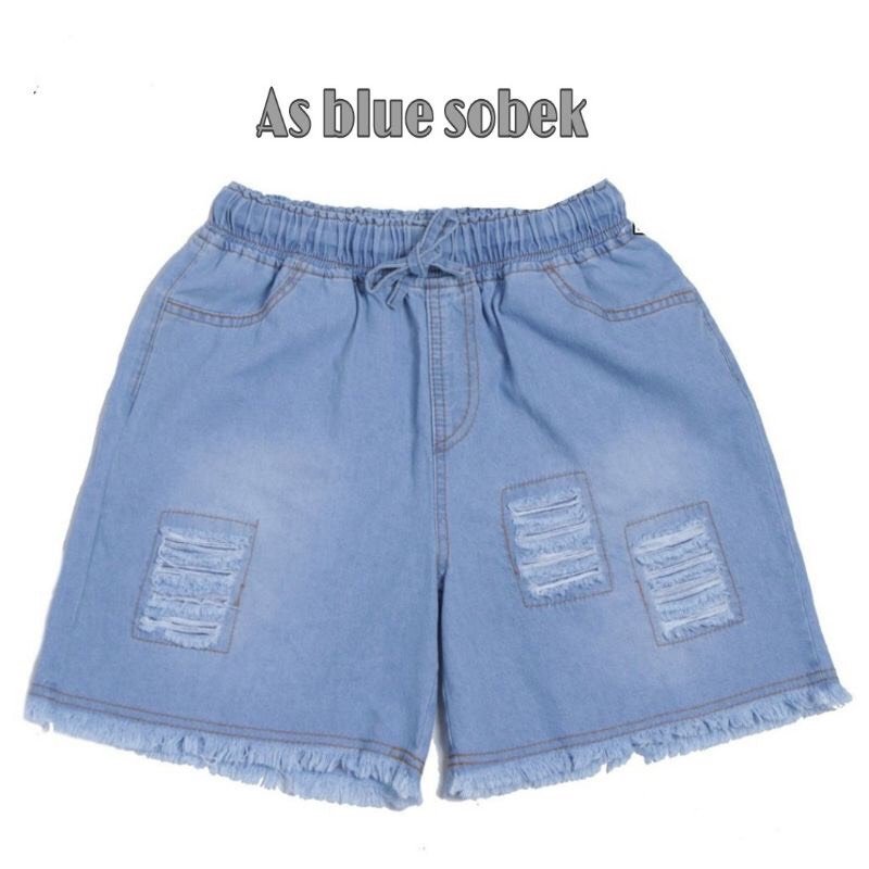 QUẦN SHORT JEAN NỮ THỜI TRANG Quần short jean nữ lưng cao phối rách denim cotton thumbnail