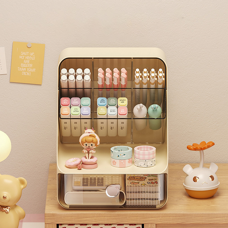 Desktop diagonal storage box, storage shelf, drawer type organization, cosmetics storage box, stationery storage, pen holder holder