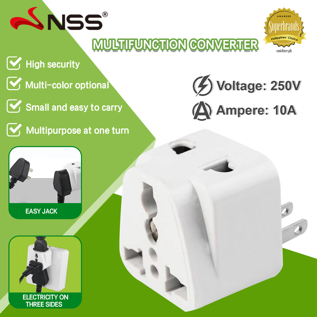 NSS UNIVERSAL ADAPTER WITH ROUND PIN POWER ADAPTER Plug Electrical