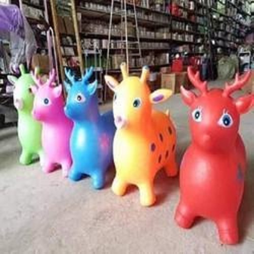 Thú nhún bơm hơi hình con hươu cho bé loại to - thingkids