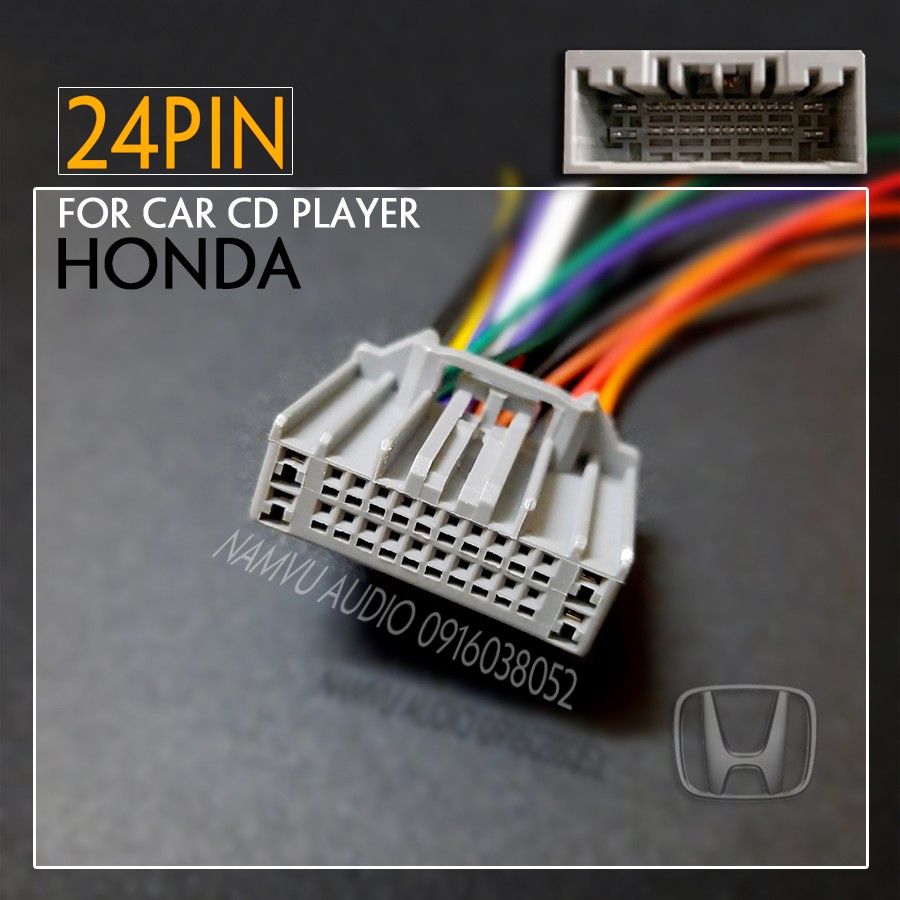 Dây cáp 24pin - jack kết nối loa và nguồn cho cd ô tô honda