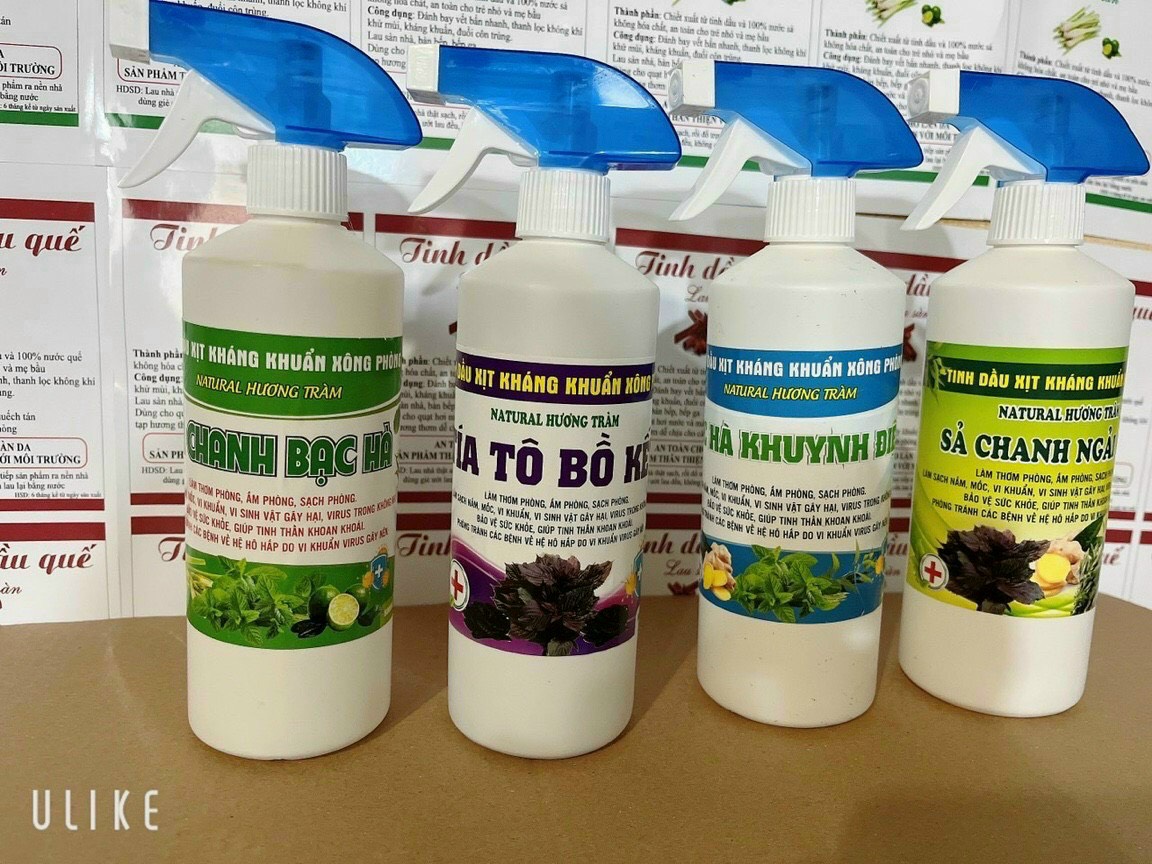 Tinh dầu xịt kháng khuẩn xông phòng Natural Hương Tràm,Sả Chanh,Bạc Hà,Quế 500ml
