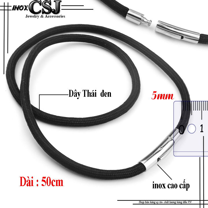 Dây chuyền Dù Thái cao cấp màu đen khóa Vip cách điệu siêu đẹp, chuẩn thời trang - Phù hợp cho cả nam và nữ