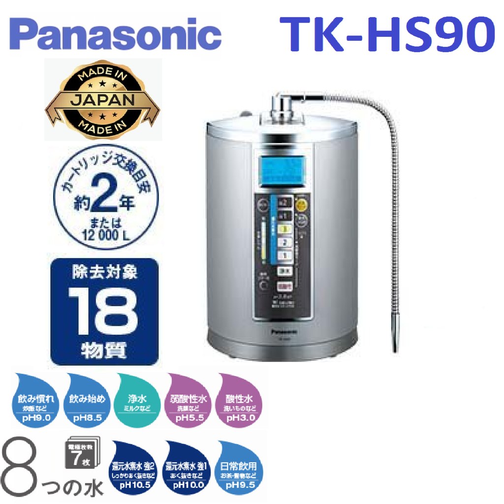 Máy lọc nước điện giải ion kiềm panasonic tk-hs90 7 tấm điện cực tạo ra 7 loại nước ion kiềm