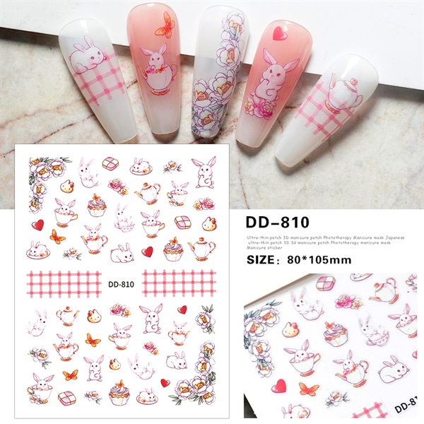 Stickers thỏ dán móng DD-810