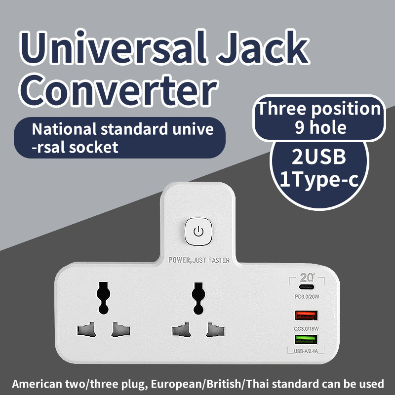 International Wall Mounted Power Extension Lead Socket With USB Output ...