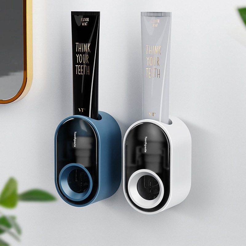 KAIMEIDI Fully automatic toothpaste squeezer, wall-mounted punch-free toothpaste storage rack, lazy toothpaste squeezer