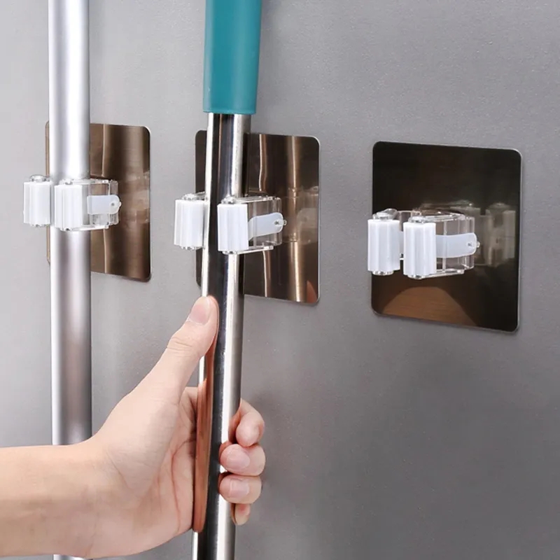 1/2/4 cái móc treo giá treo cây lau vệ sinh treo tường móc dính đa năng móc treo chổi bàn chải Giá móc đựng đồ phòng tắm nhà bếp