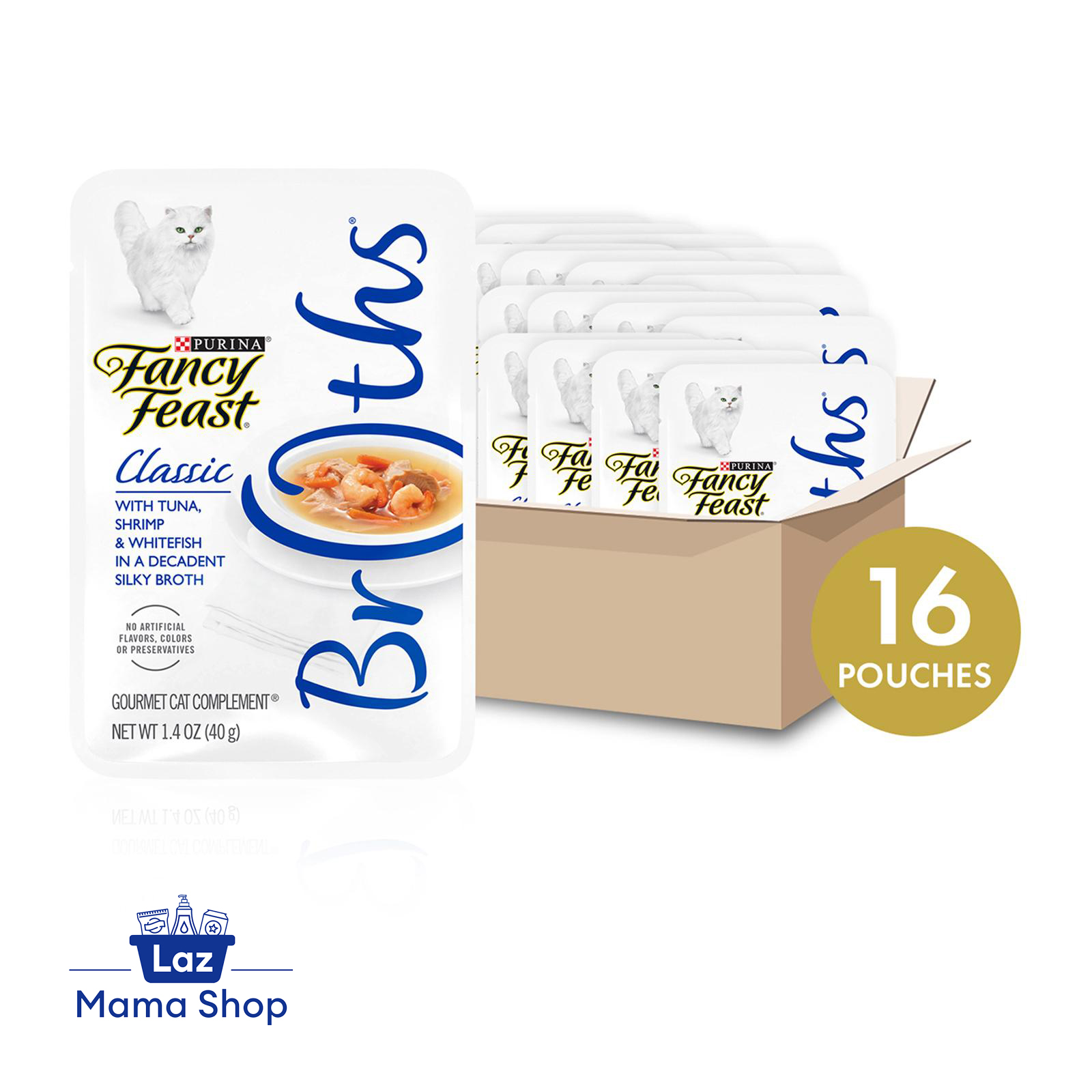 Fancy Feast Broths Tuna Shrimp and Whitefish in Classic Silky Broth