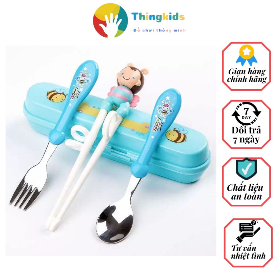 Bộ thìa, dĩa, đũa tập ăn dặm cho bé - Thingkids