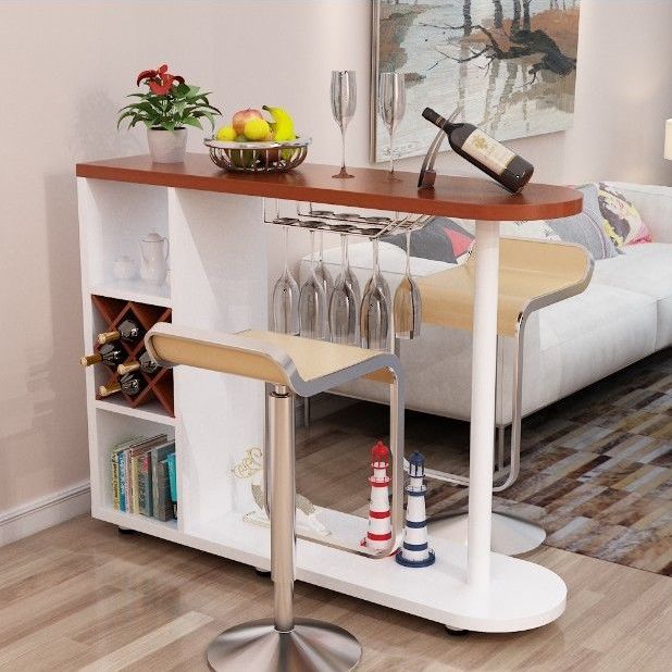 Bàn quầy Bar sáng tạo, Quầy bar mini gỗ hiện đại, Bàn đảo bếp vách ngăn phòng khách đẹp