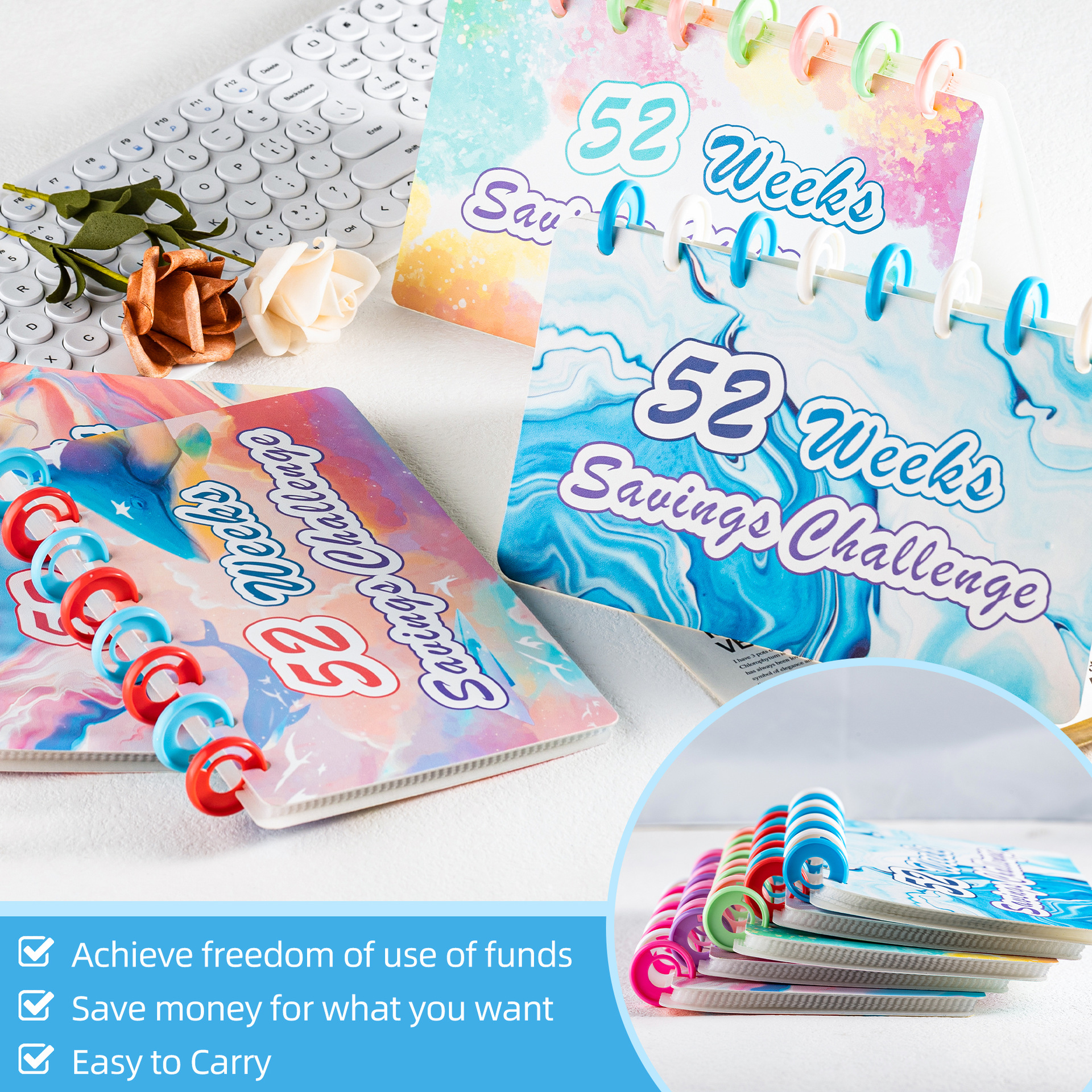 52 Week Savings Challenge 8 Hole Budget Envelope 52 Week Savings Challenge 52-week Challenge To Save Your Savings Book New Loose-leaf Notebooks 8 Hole Budget Envelope Envelope Saving Organization