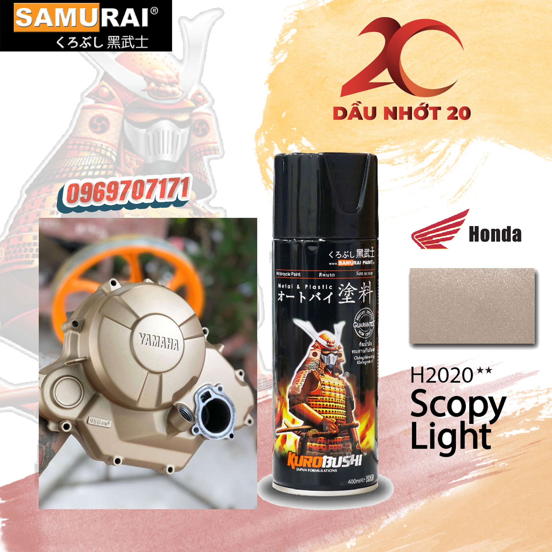 H2020 _ sơn xit samurai h2020 màu kem sáng _scopy light