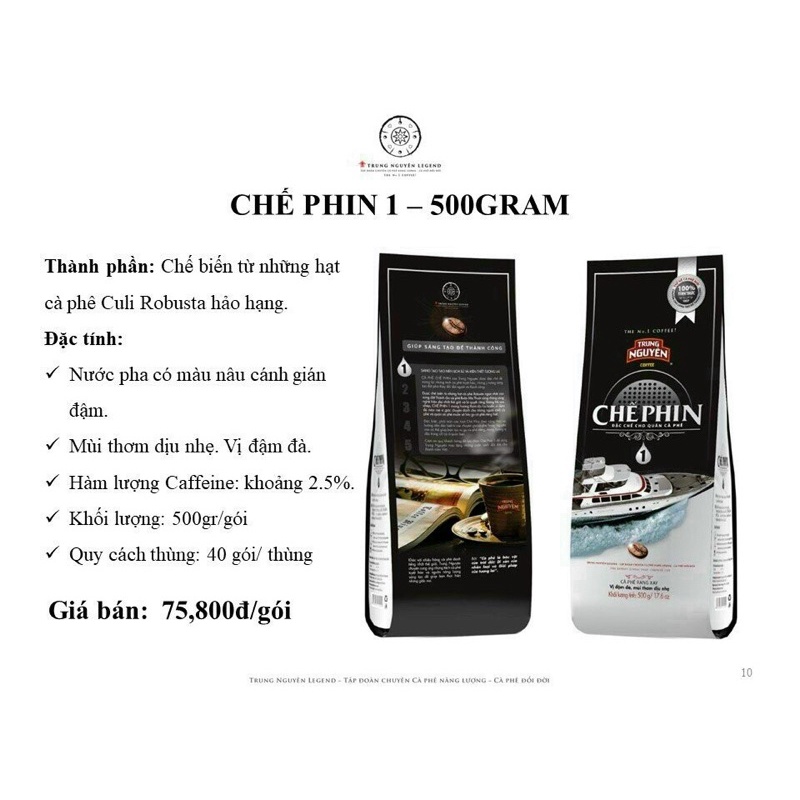 Cà phê Trung Nguyên rang xay Chế Phin 1 - 2 - 3 - 4 - 5 (500g/ gói) - pha phin