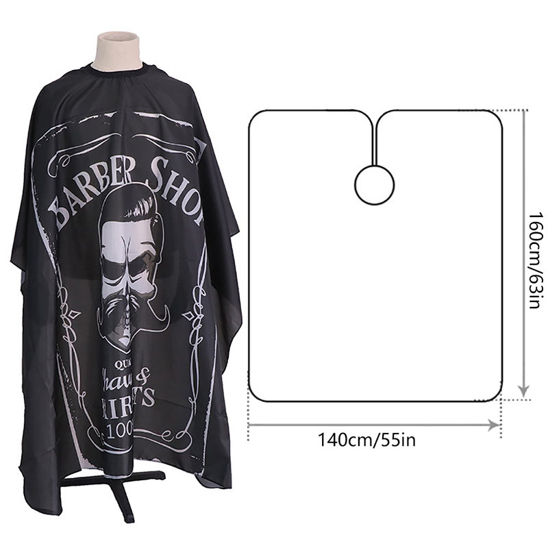 Haircut Hairdressing Barber Cloth Skull Pattern Apron Polyester Cape Barber Gown. 
