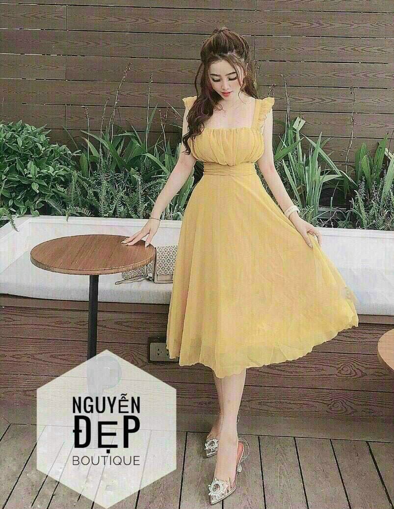 Đầm voan nhún bèo tiểu thư xinh xinh fashionzero