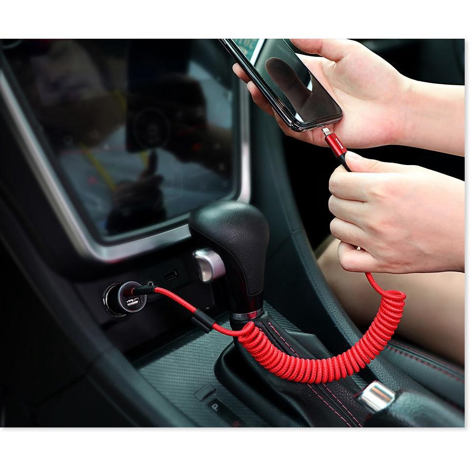 Cáp Sạc Lightning Dây Xoắn Đàn Hồi Baseus Fish Eye Spring Data Dùng Cho Iphone / Ipad - TopLink