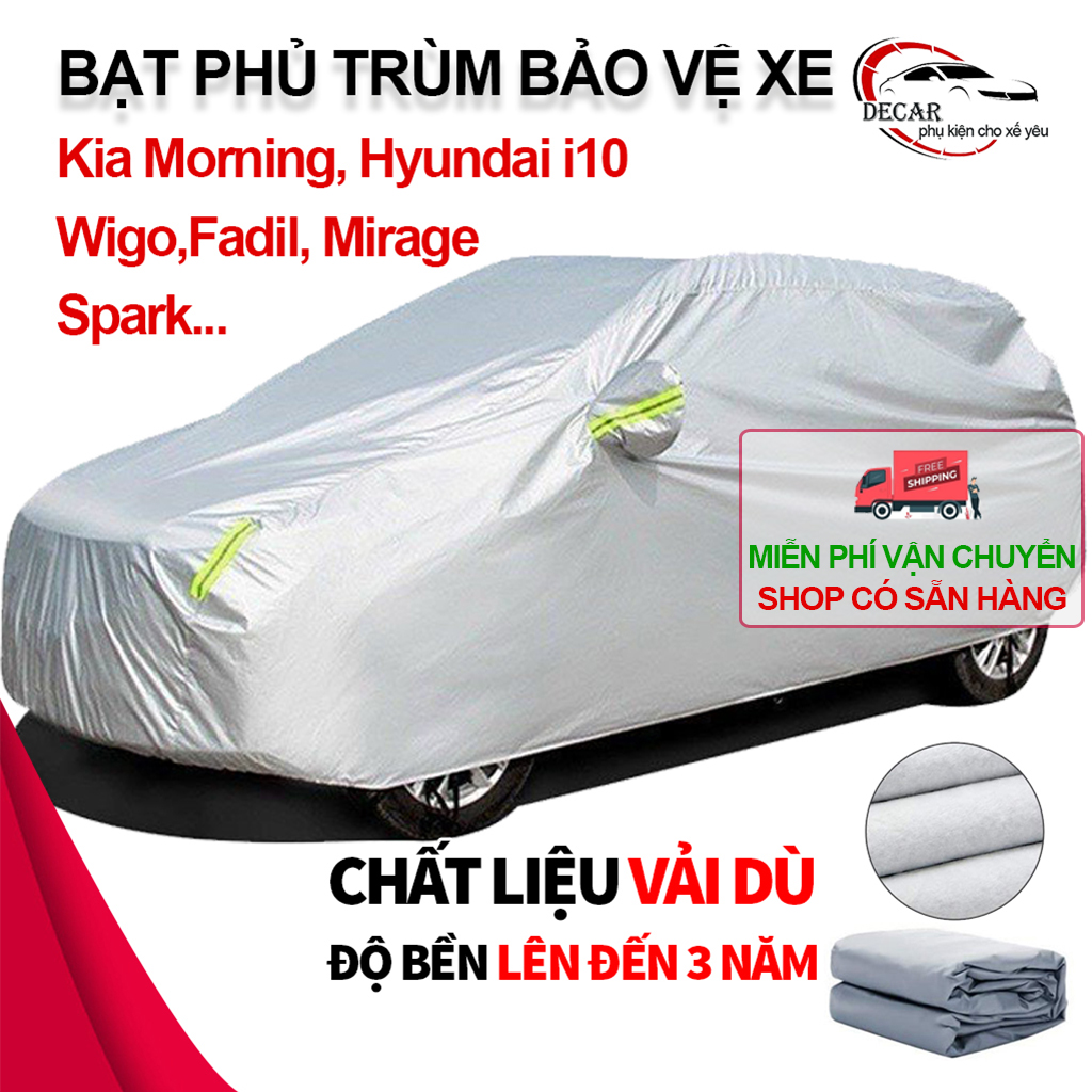 Bạt che xe ô tô 5 chỗ 3 lớp cao cấp , bạt phủ trùm xe hơi hatback morning, i10, Spark, Yaris, Fadil, Wigo, Getz chống nước, cách nhiệt xe hơi, bat phu xe hoi, bạt xe hơi, bạt che nắng mưa ngoài trời cho ô tô, bạt trùm xe oto bảo vệ xe