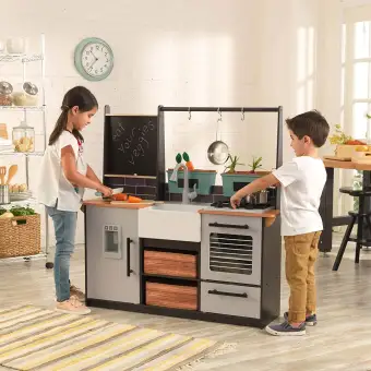 modern wooden play kitchen