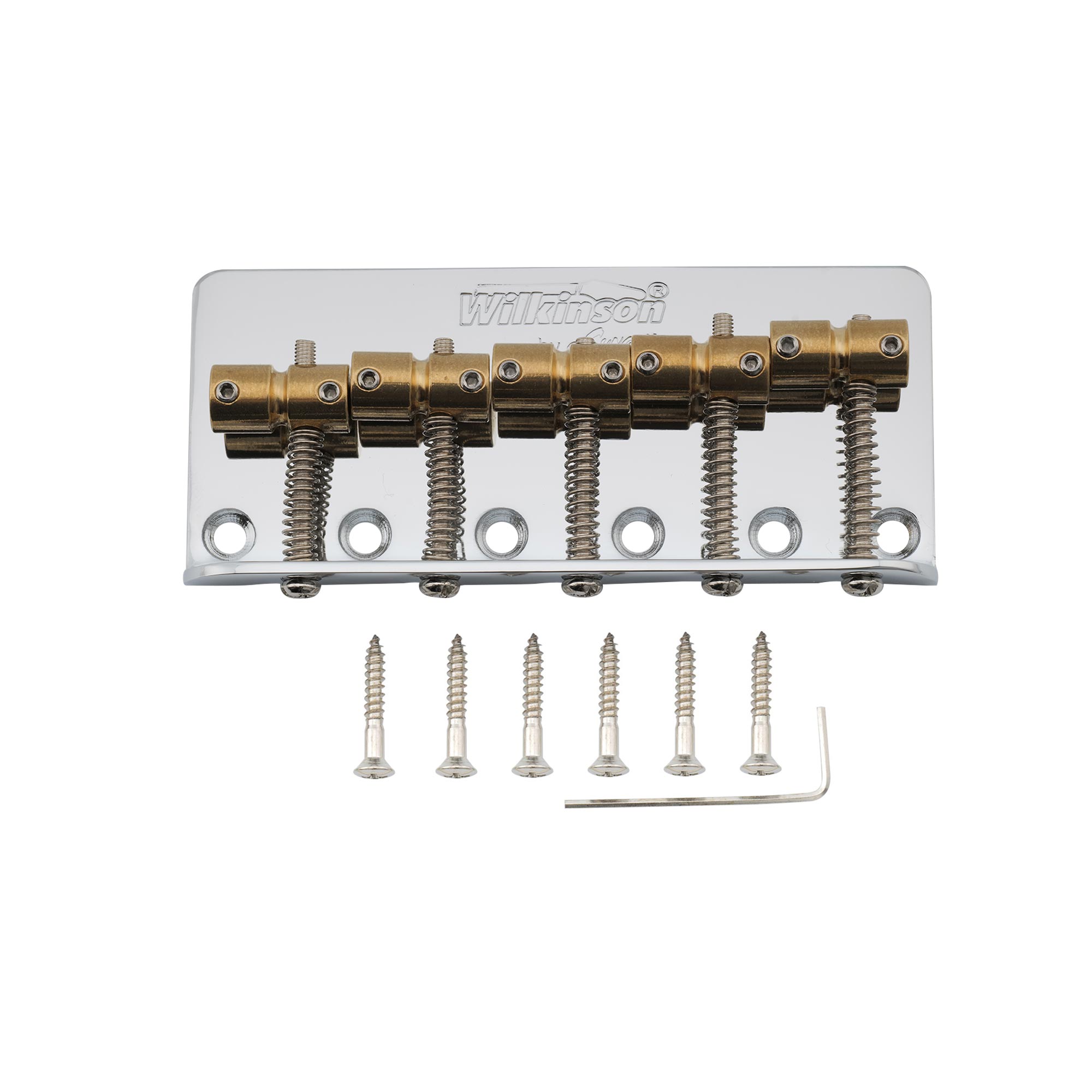 Wilkinson WBBC5 Chevalet Basse 5 Cordes 18mm Pontets Laiton Noir Pour Precision Jazz Bass