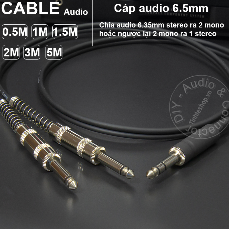 Dây 6ly stereo ra 2 6ly mono DIY 0.5M đến 5M