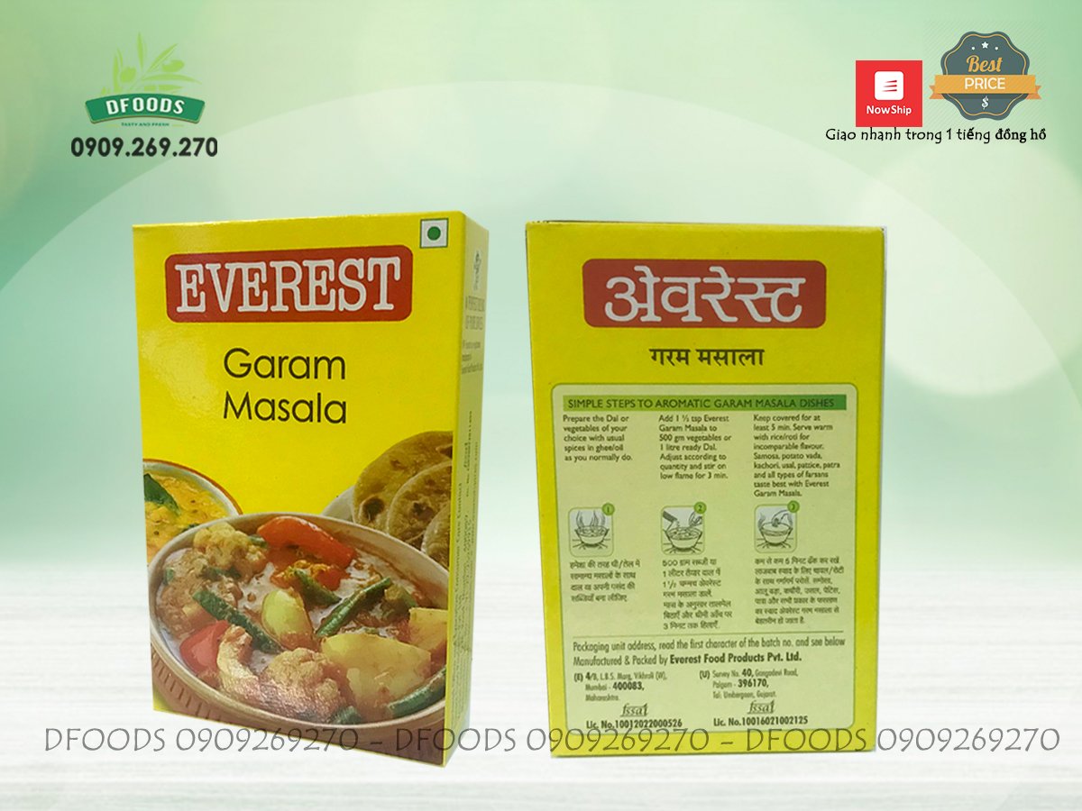 [HCM]Gia vị EVEREST GARAM MASALA 100g, 1kg