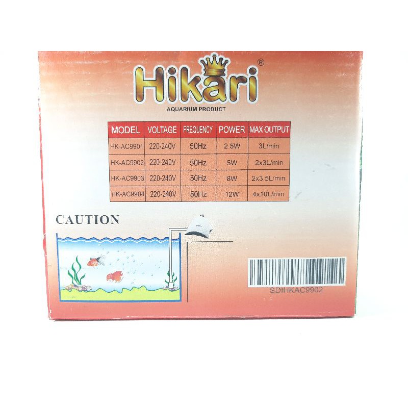 Pompa Udara Airpump aerator pompa HIKARI HK AC 9902 udara oksigen