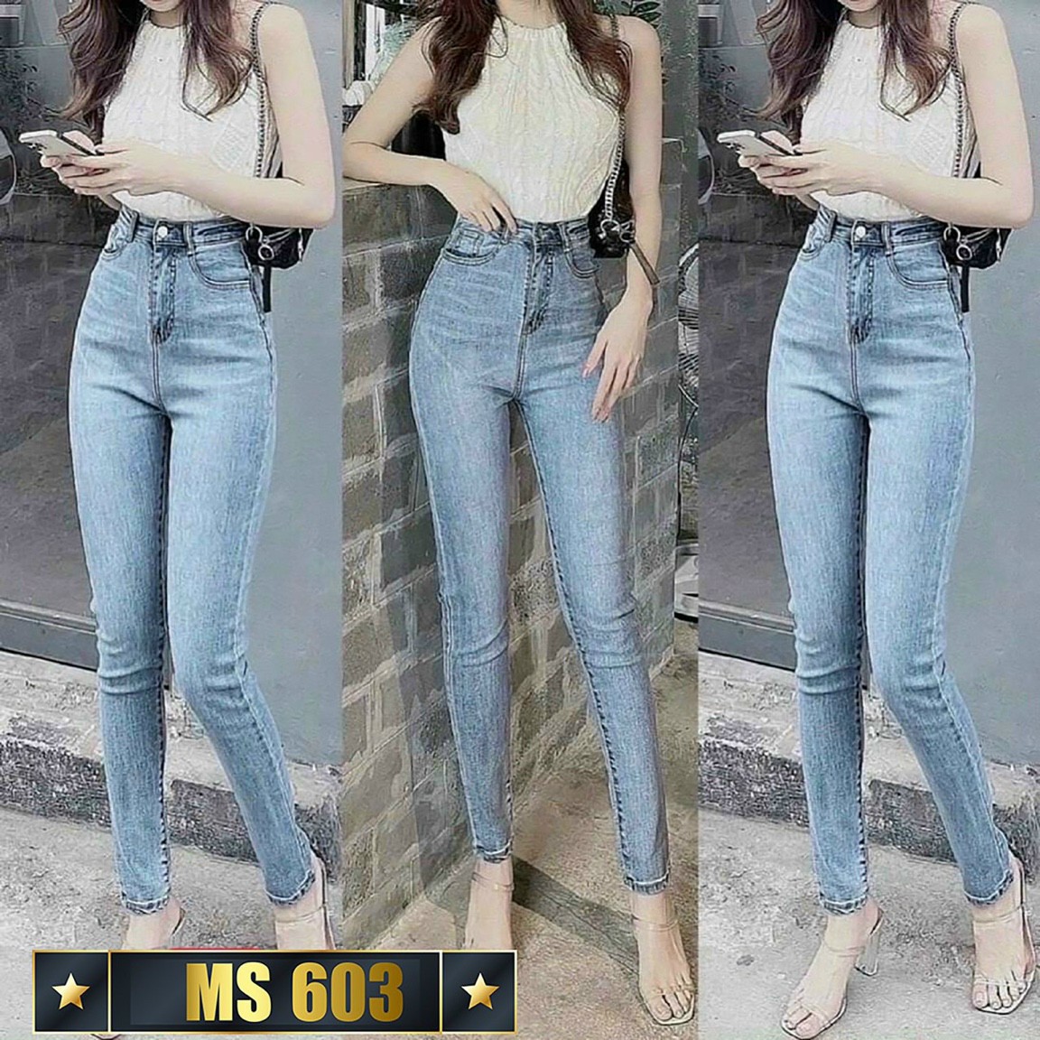 [Hoàn Tiền 15%] Quần jean nữ cao cấp vải denim xịn xò , không nhăn , không xù , không bai màu , hàng chuẩn shop ( shop tự chụp ) thời trang Diễm Nhi Shop lmnoo1