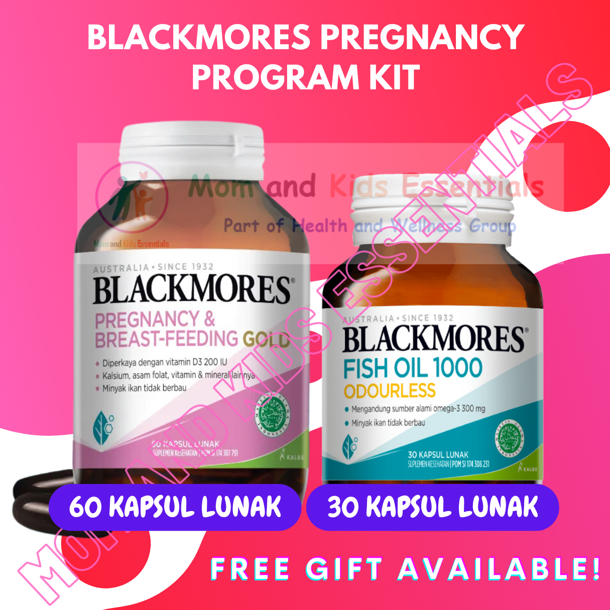 MATERNITY PACK BLACKMORES FISH OIL 1000 MG ODURLESS 30 KAPSUL
