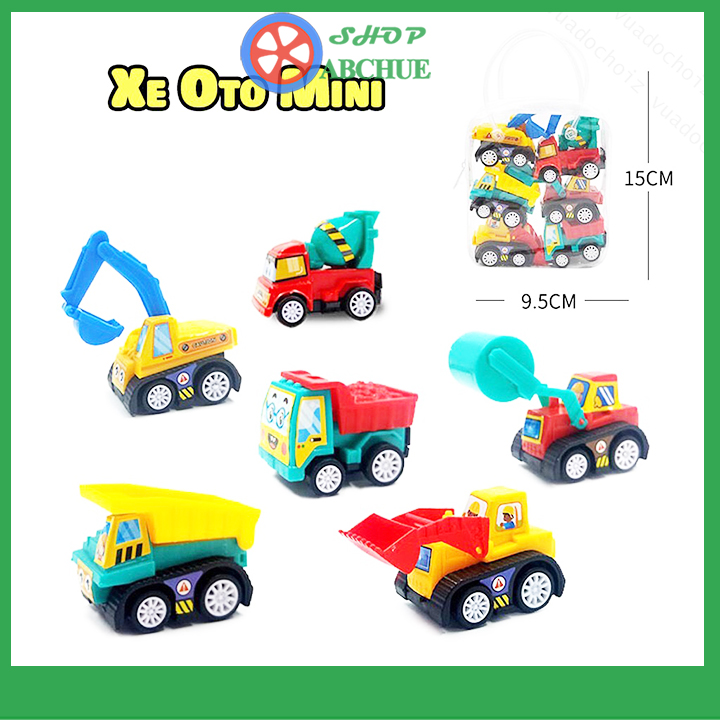 Đồ chơi trẻ em ,đồ chơi ô tô mini chạy đà set 6 món