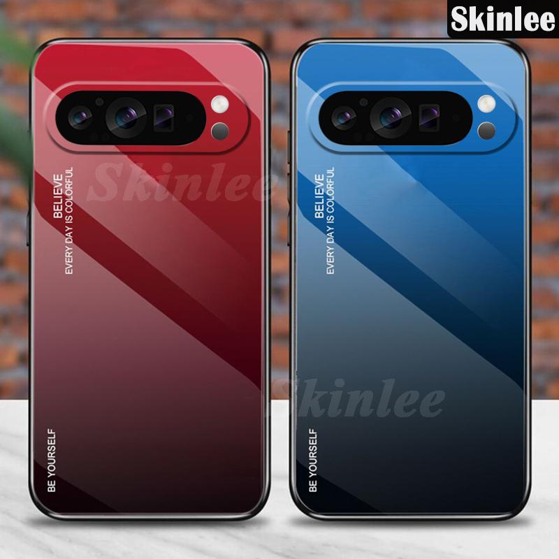 Phone case For Google Pixel 9 9 Pro Back cover Gradient Tempered Glass Protector Mirror Hard Cover For Google Pixel 9 Pro XL Cover cases.